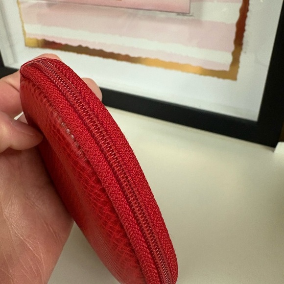 Christian Dior Authentic Red Leather Coin Purse with Key Ring - Picture 5 of 9